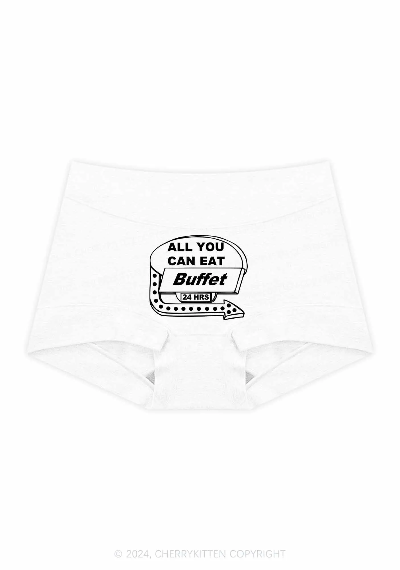 All You Can Eat Buffet Y2K Mid Rise Waist Boyshort Cherrykitten