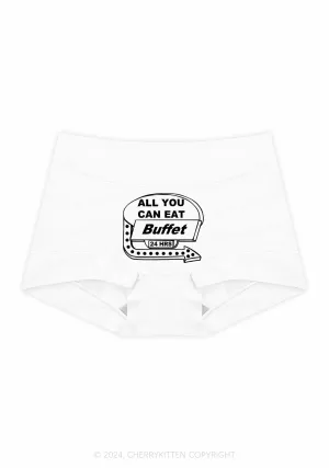 All You Can Eat Buffet Y2K Mid Rise Waist Boyshort Cherrykitten