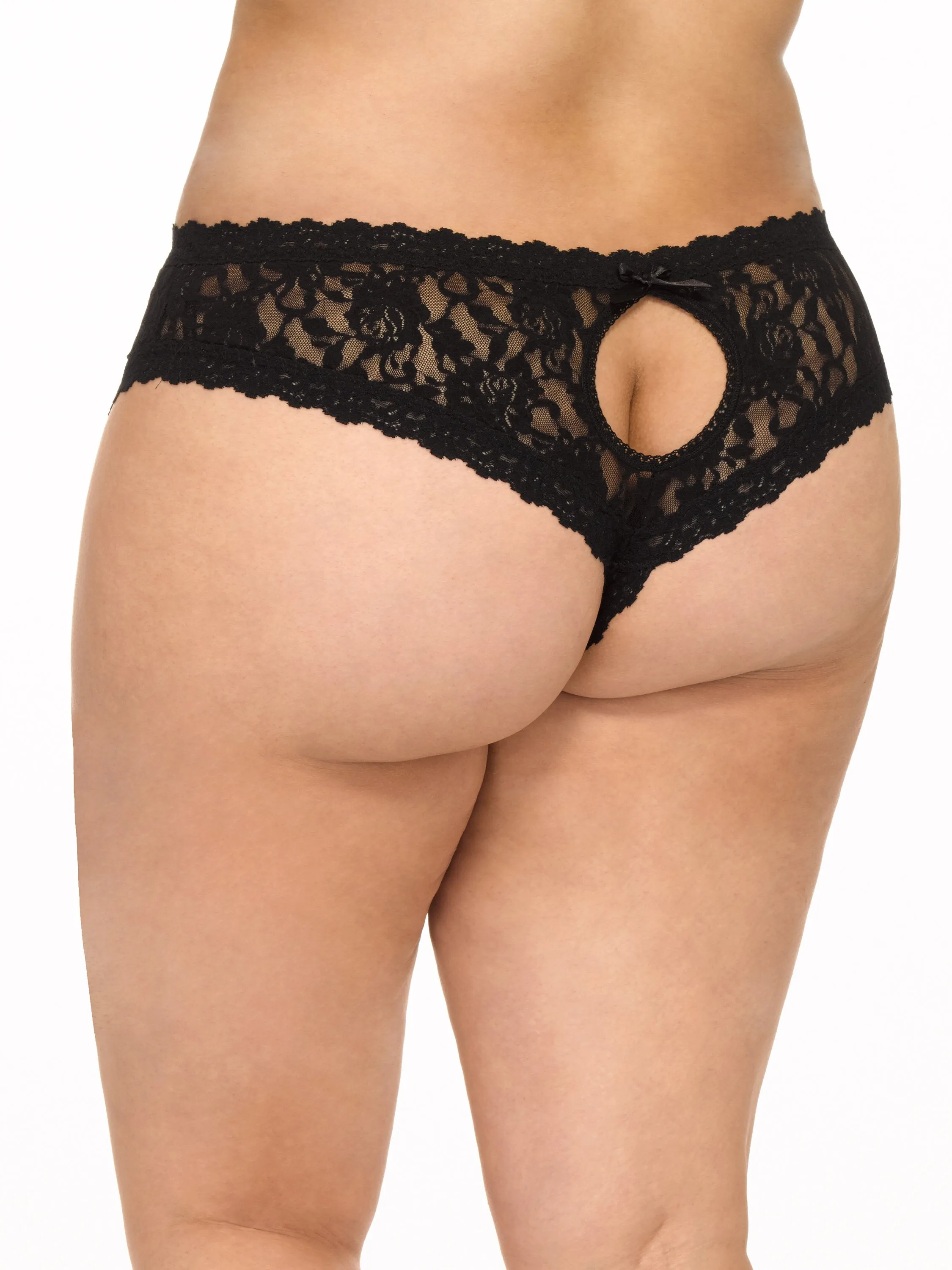 &oh™ Plus Size Signature Lace Crotchless Cheeky Hipster