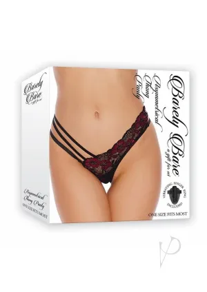 Barely B Asymmetrical Thong Panty Blk