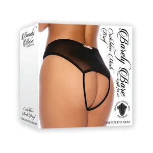 Barely B Crotchless Mesh Brief Blk Os