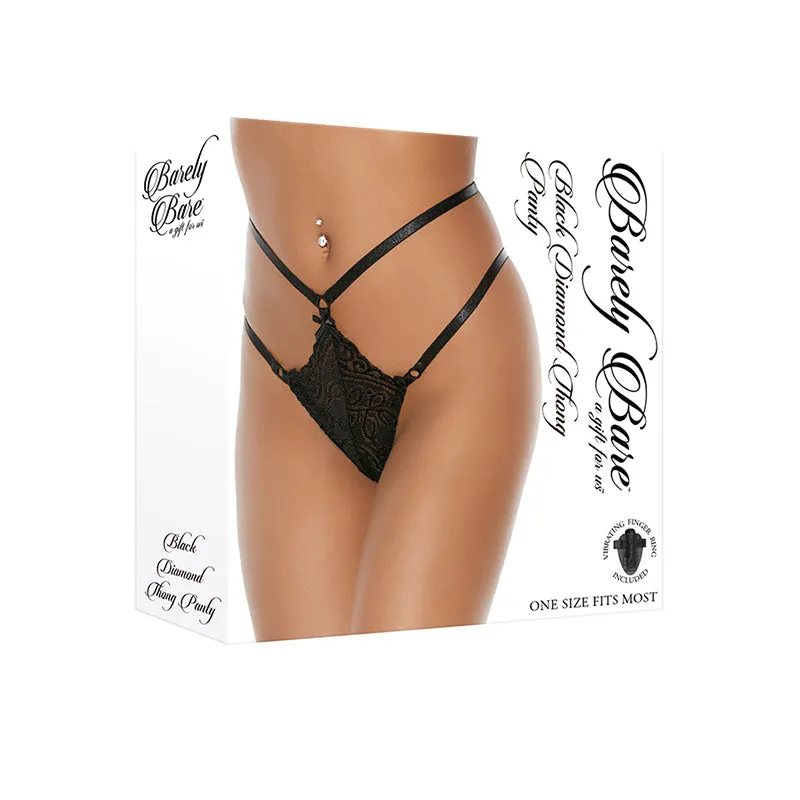 Barely Bare Black Diamond Thong Panty O/