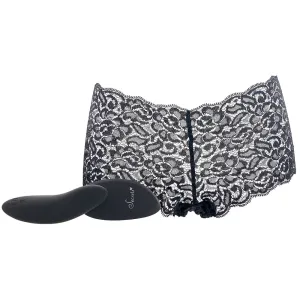 Black Lace Boyshort & Remote Panty Vibe XL