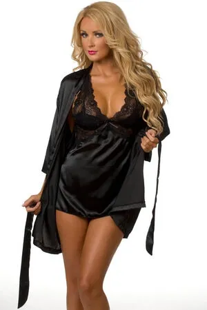 Black Midnight Romance Robe Set