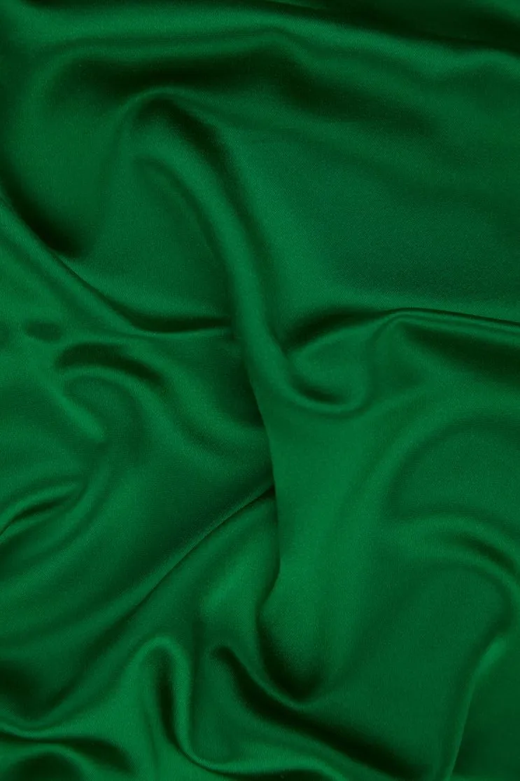 Bright Green Silk Crepe Back Satin Fabric