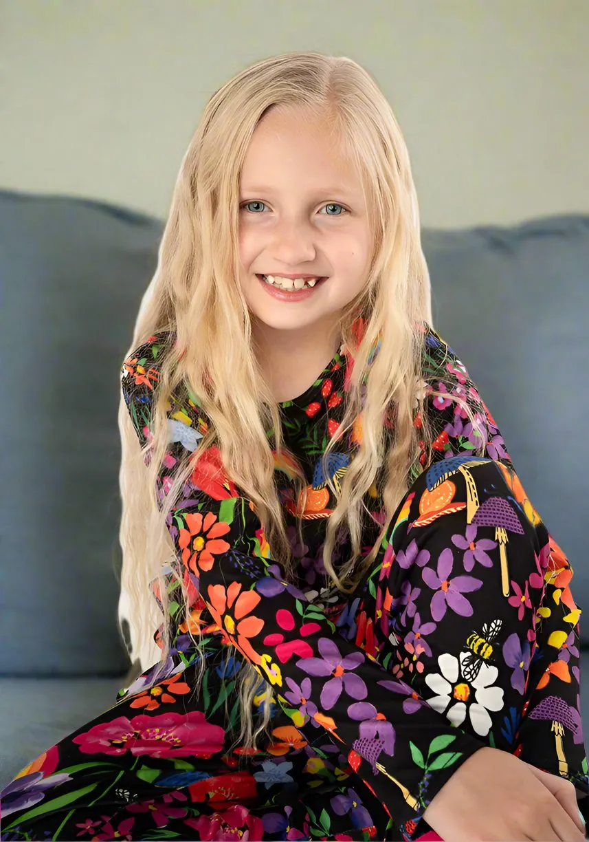 Children's Rainbow Garden Print Pyjama Set (Carmelo)