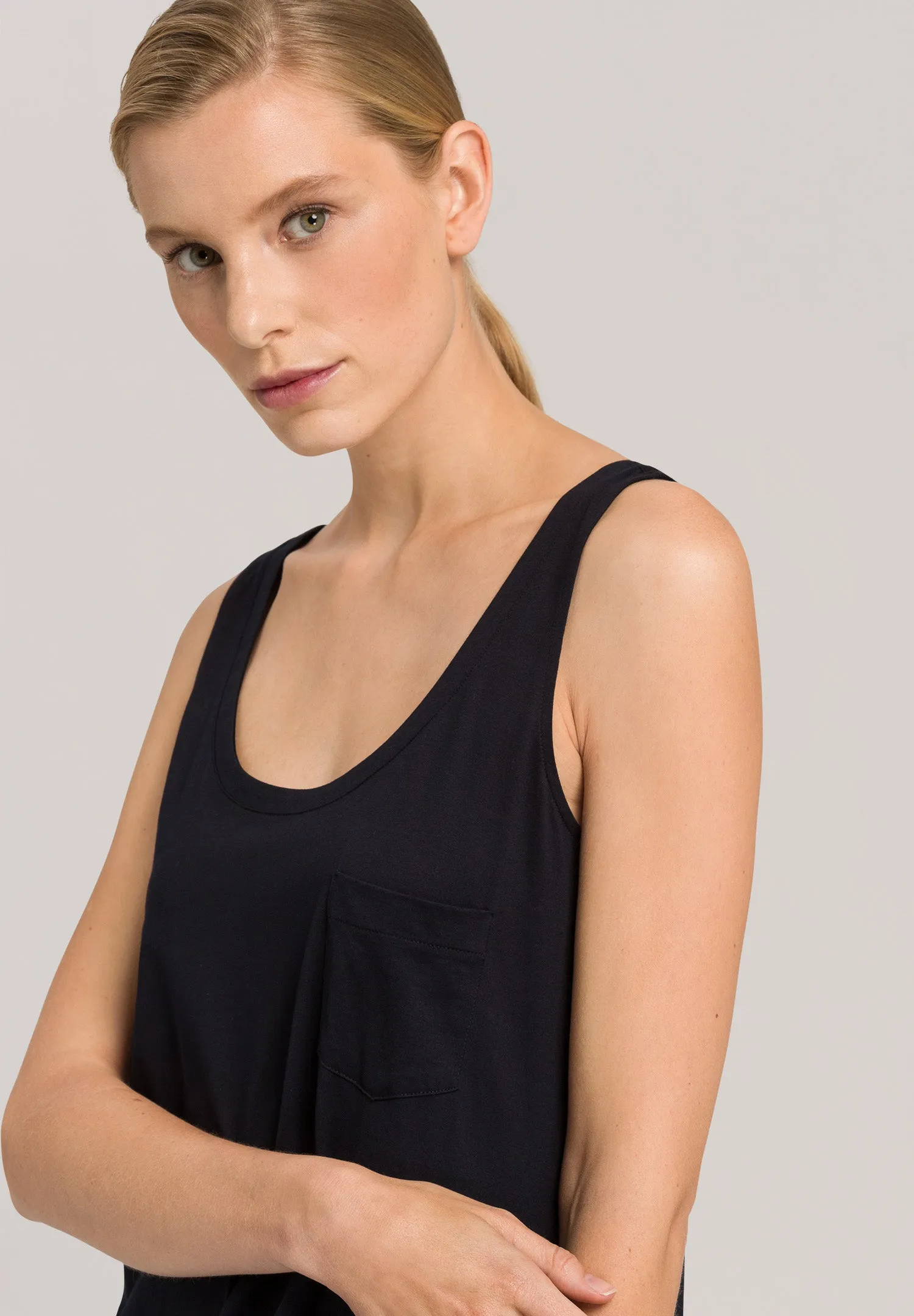 Cotton Deluxe Cotton Tank Nightgown | Black 77951-019