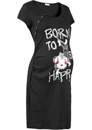 Cotton nursing nightgown bpc bonprix collection, black