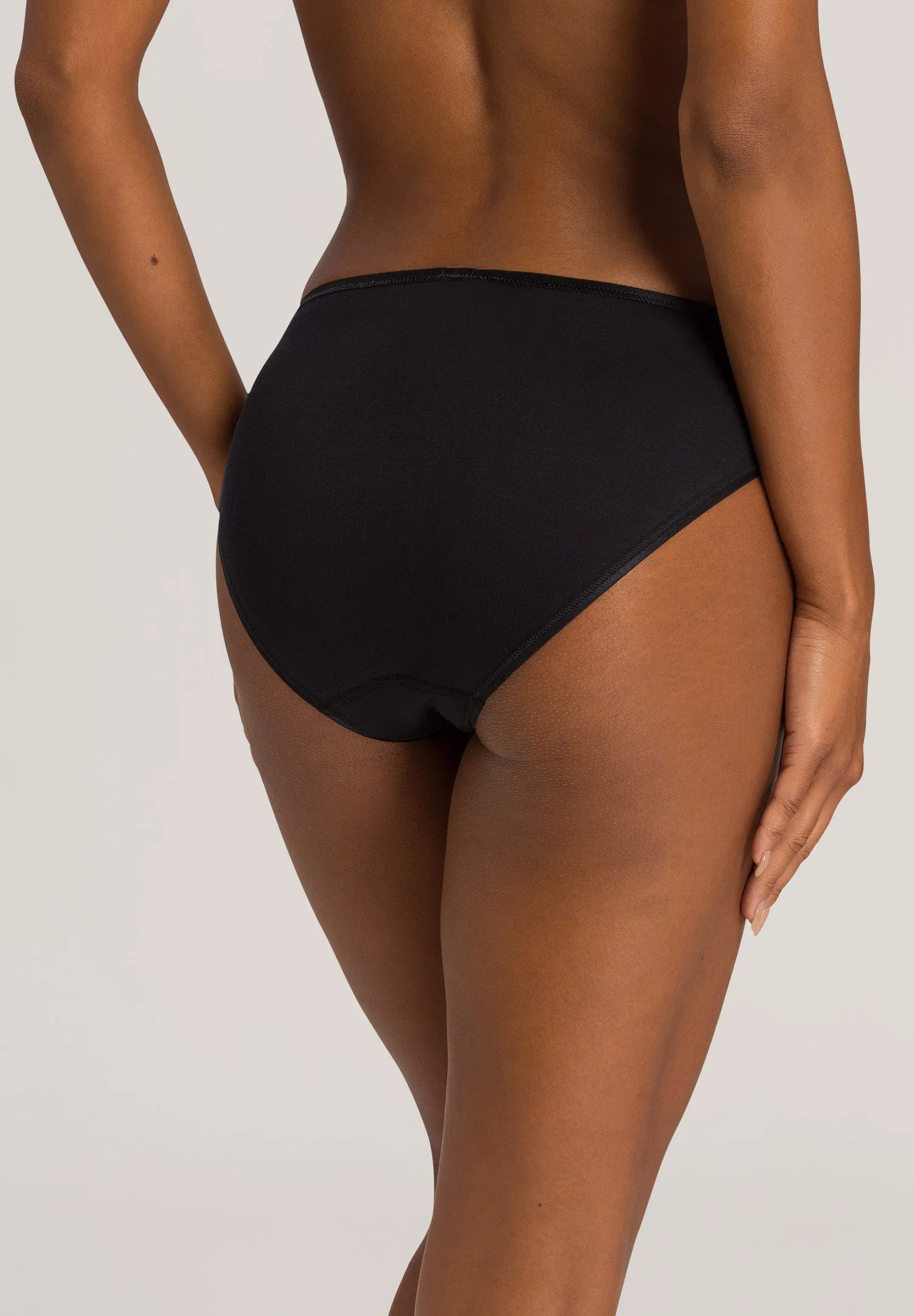 Cotton Seamless Cotton Hi-Cut Full Brief | Black 71626-019