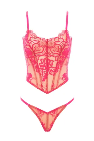 Cybille Bustier Set • Deep Pink