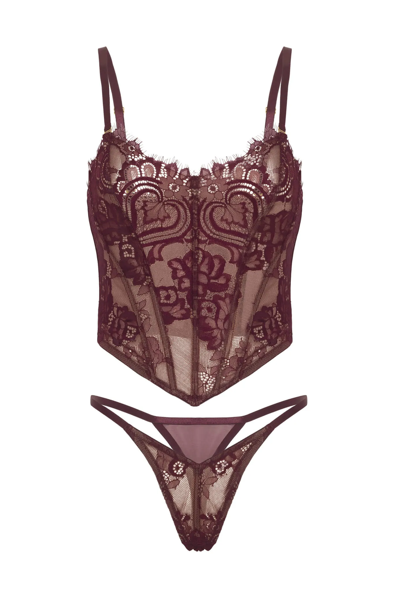 Cybille Bustier Set • Maroon