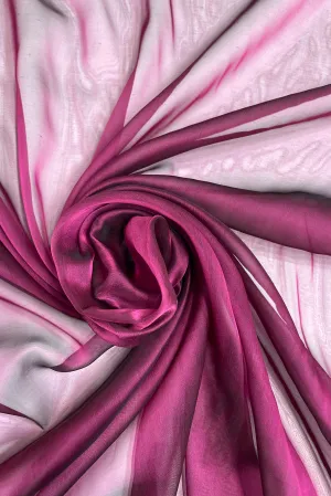 Dark Rose Iridescent Silk Chiffon