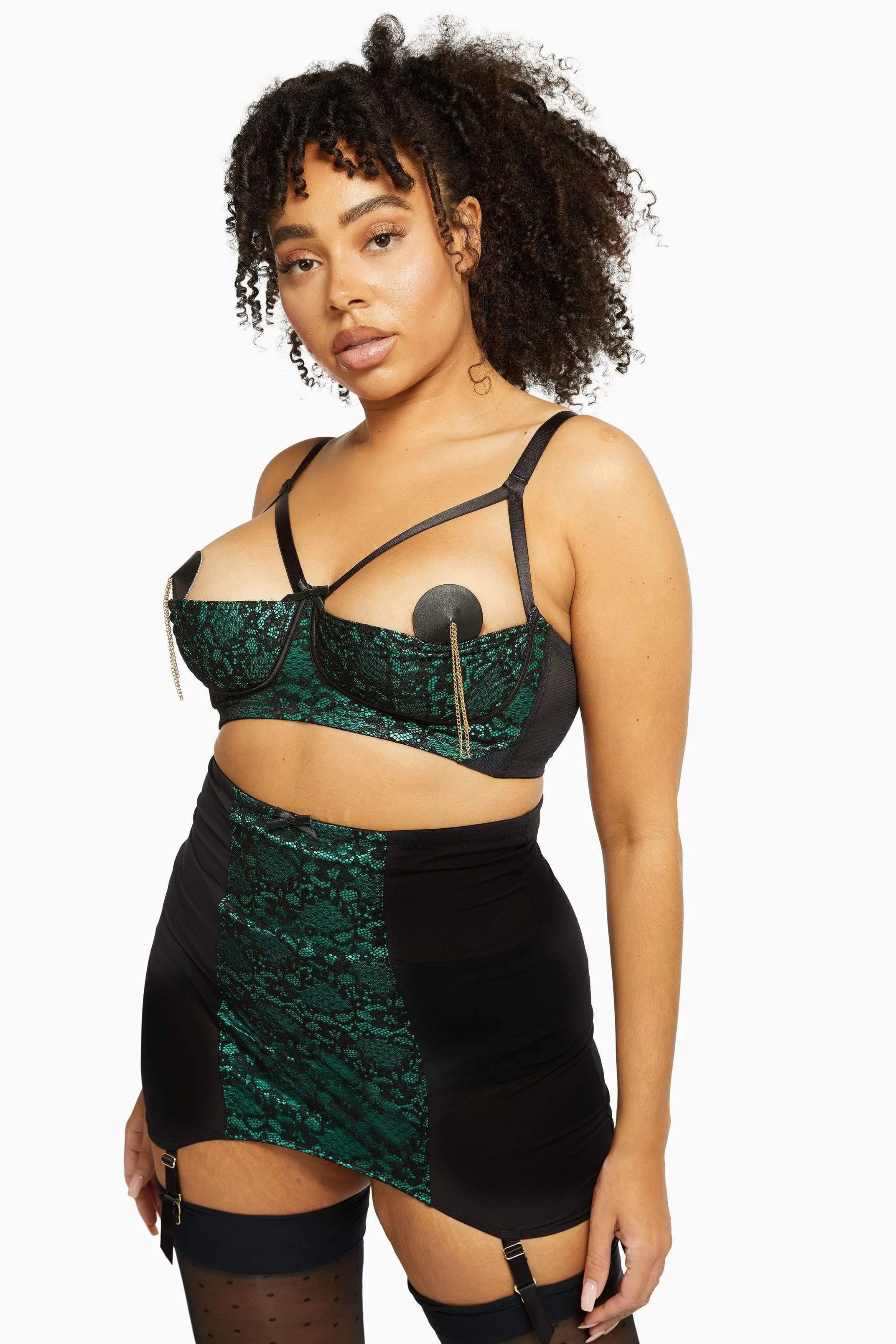 Elsie Emerald Green Lace Girdle