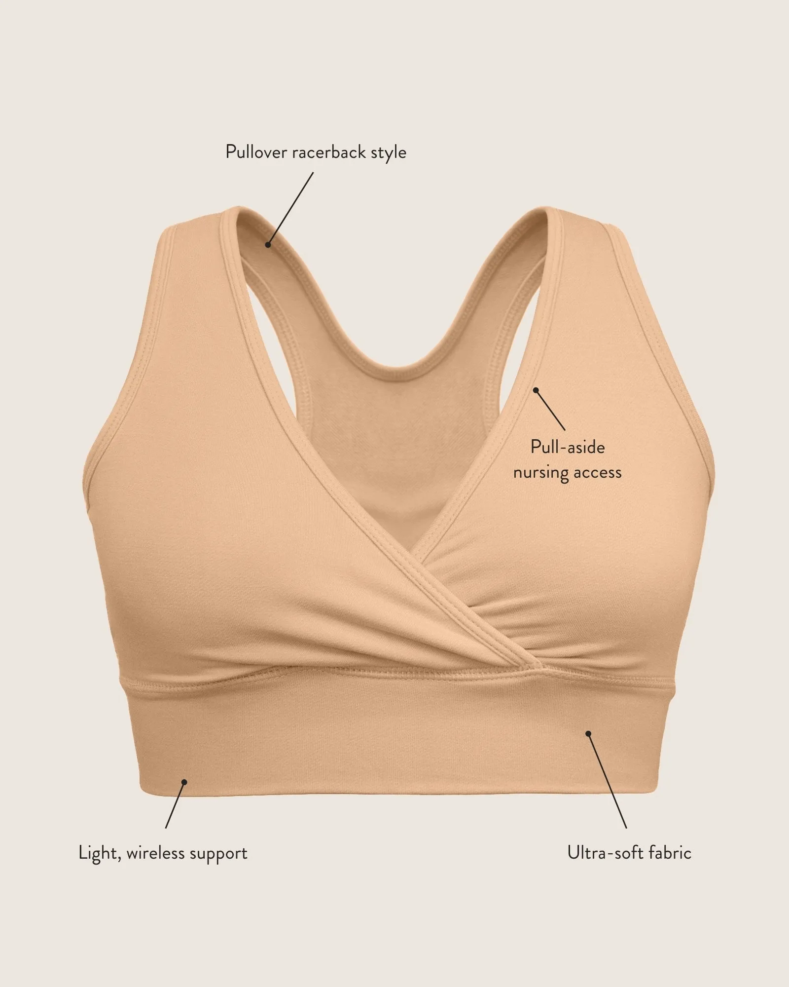 French Terry Racerback Nursing & Sleep Bra | Redwood