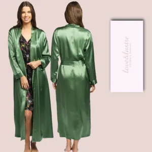 Gift Boxed - Silk Robe Basil