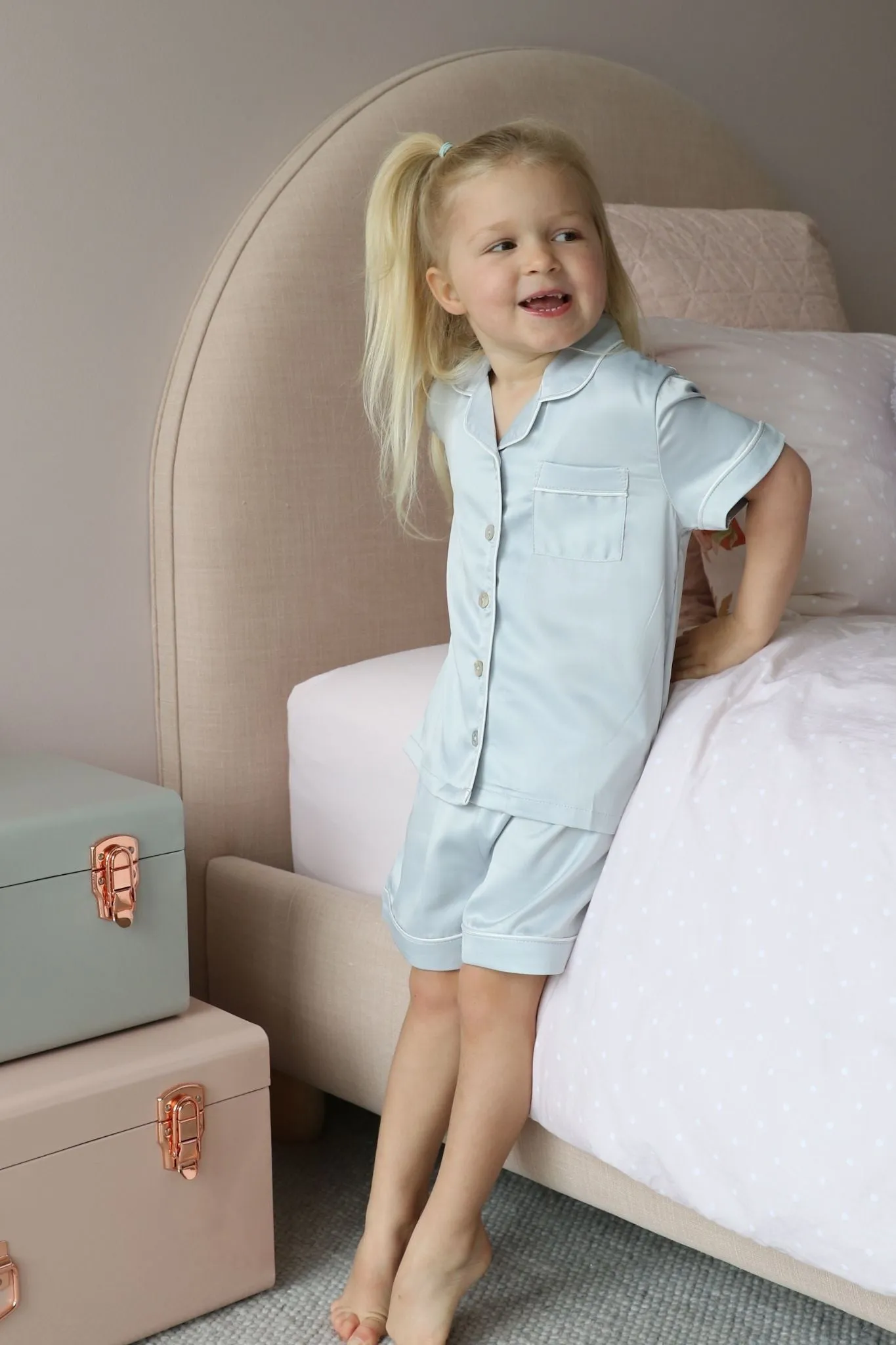 Grace Childen's Pyjama Set - Eggshell Blue