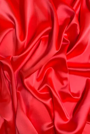 Hot Coral Charmeuse Silk Fabric