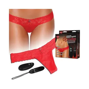 Hustler Wireless Remote Control Vibrating Panties Red M/L