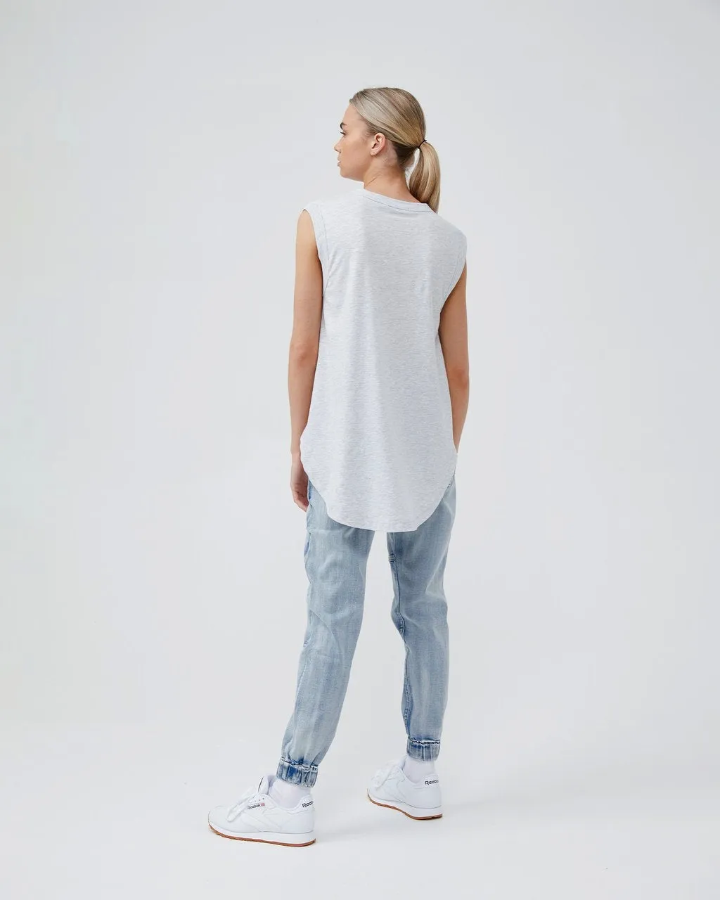 JAC   MOOKI CELESTE TANK IN GREY MARLE