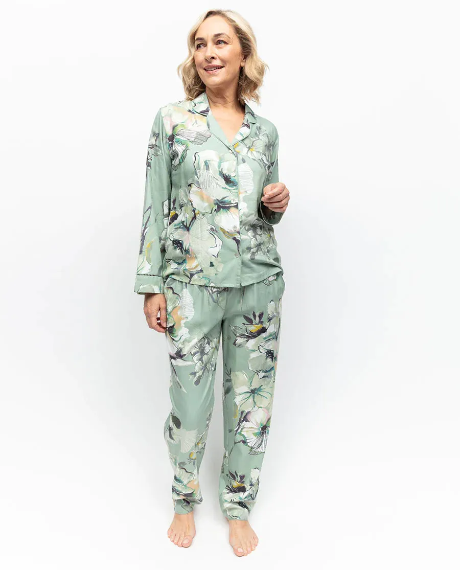 Julia Floral Print Longsleeve PJ Set Sage