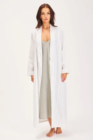 Linen Robe Sage Stripe