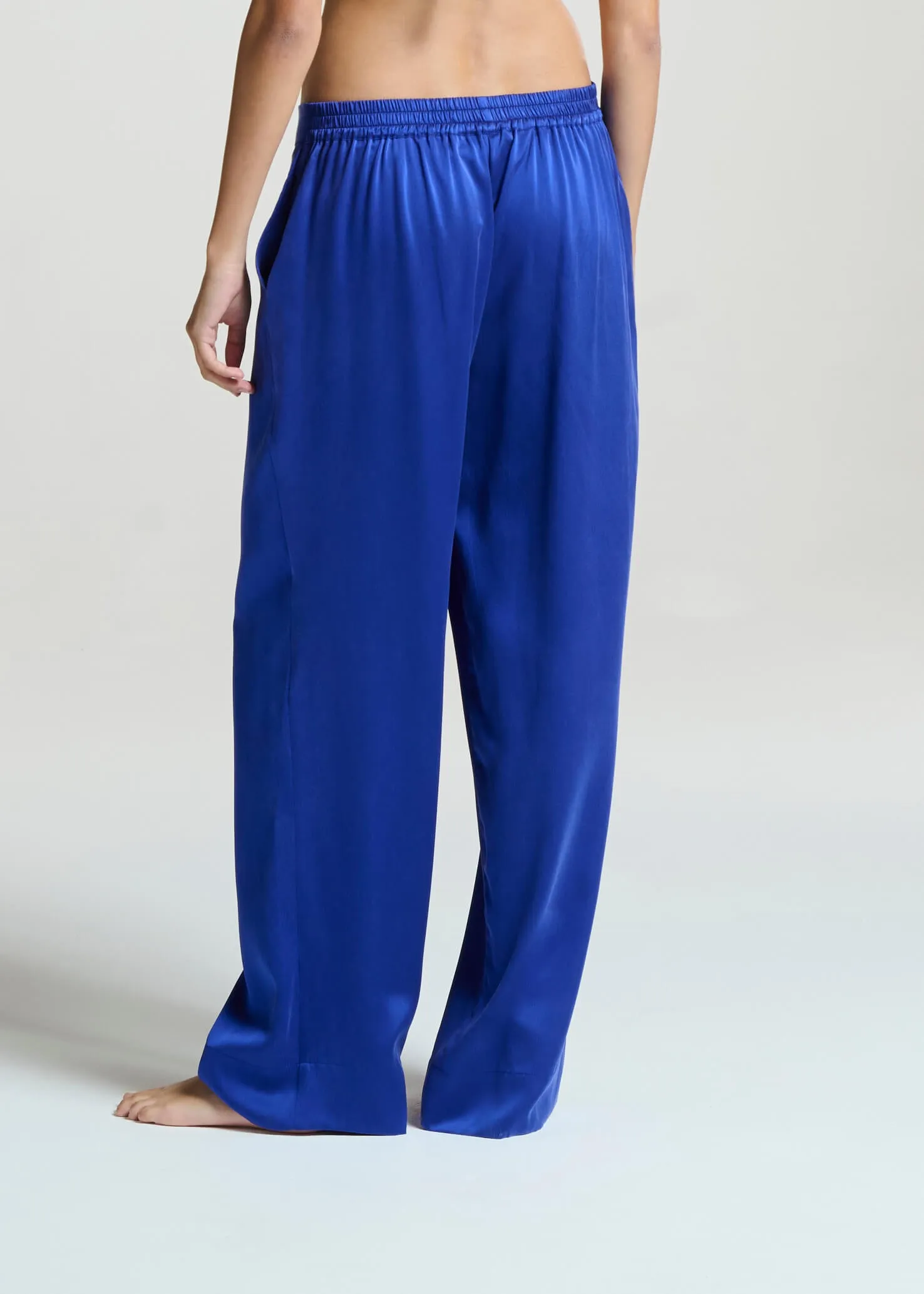 London Pyjama Bottom Electric Blue Silk Charmeuse