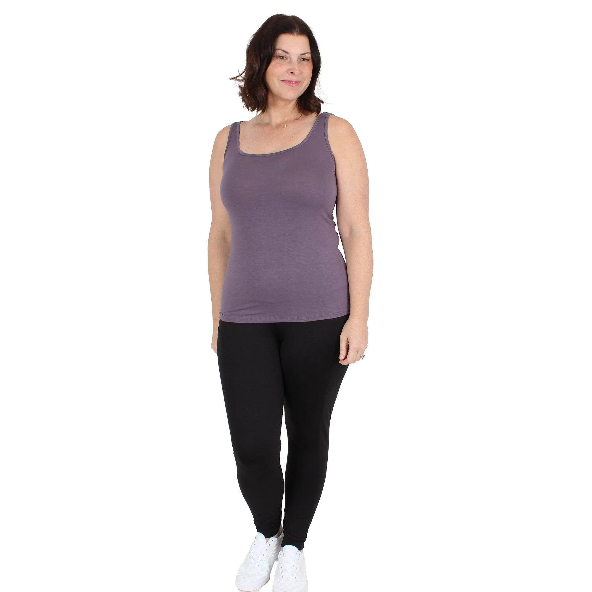 Lux Cotton Modal Tank Top | Dark Purple