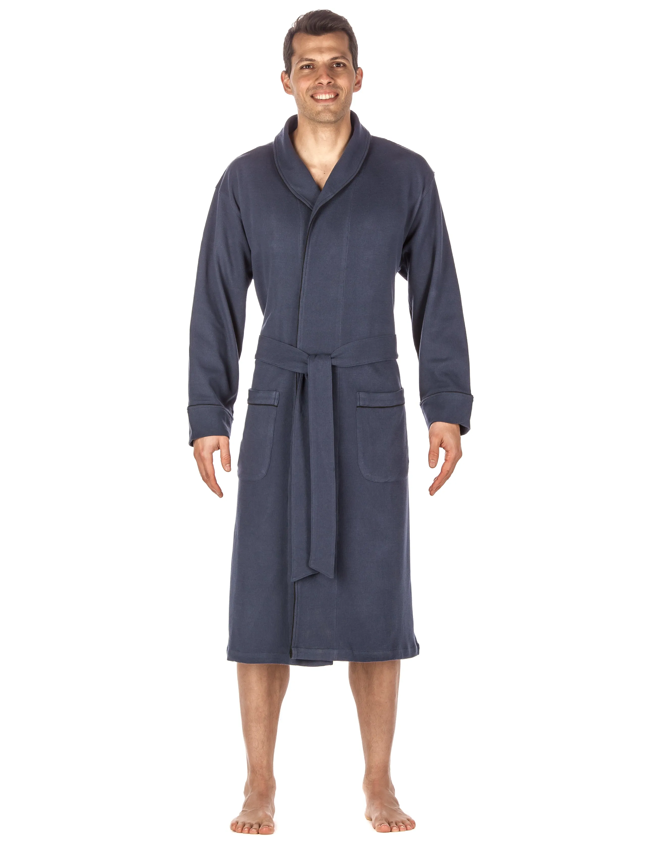 Mens Premium Waffle Knit Thermal Robe