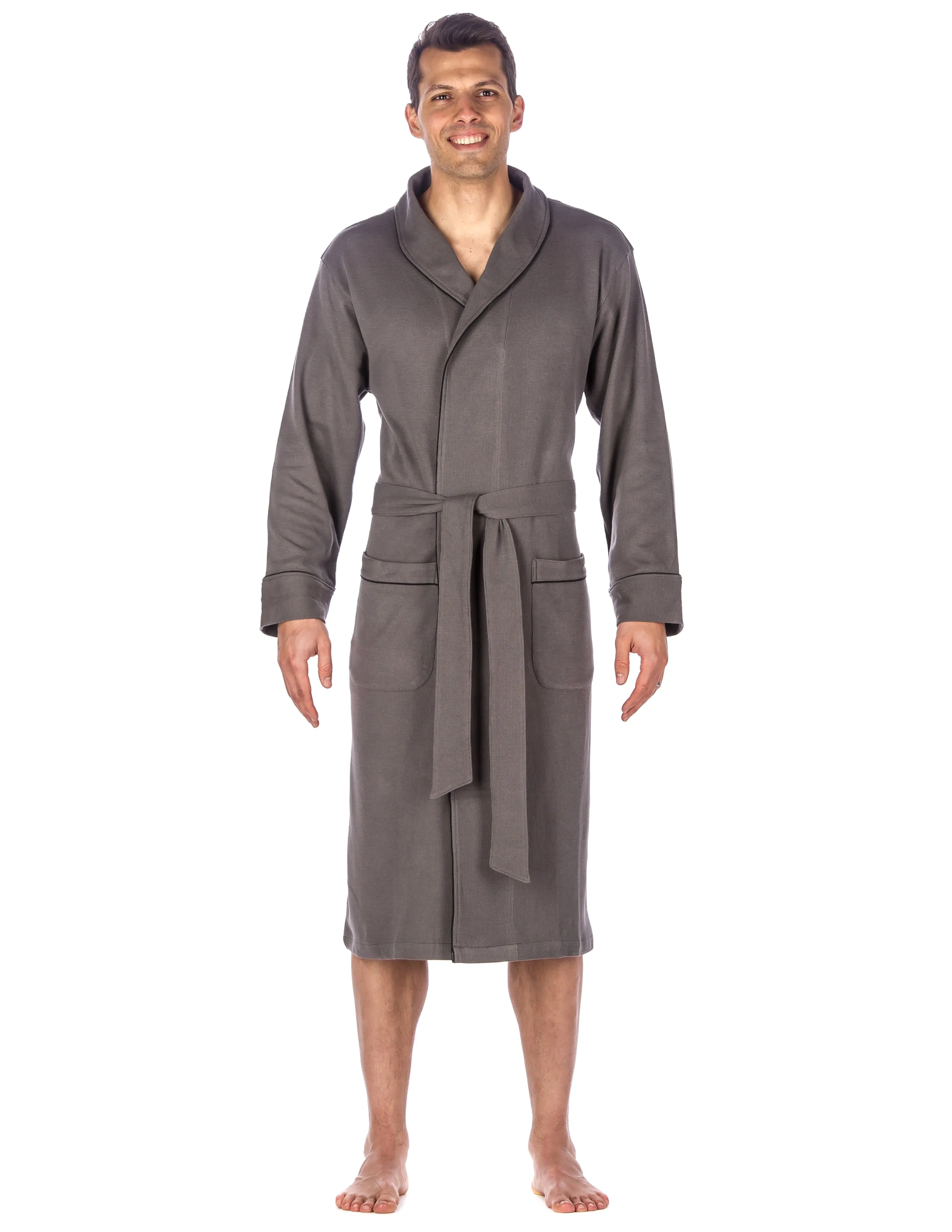 Mens Premium Waffle Knit Thermal Robe