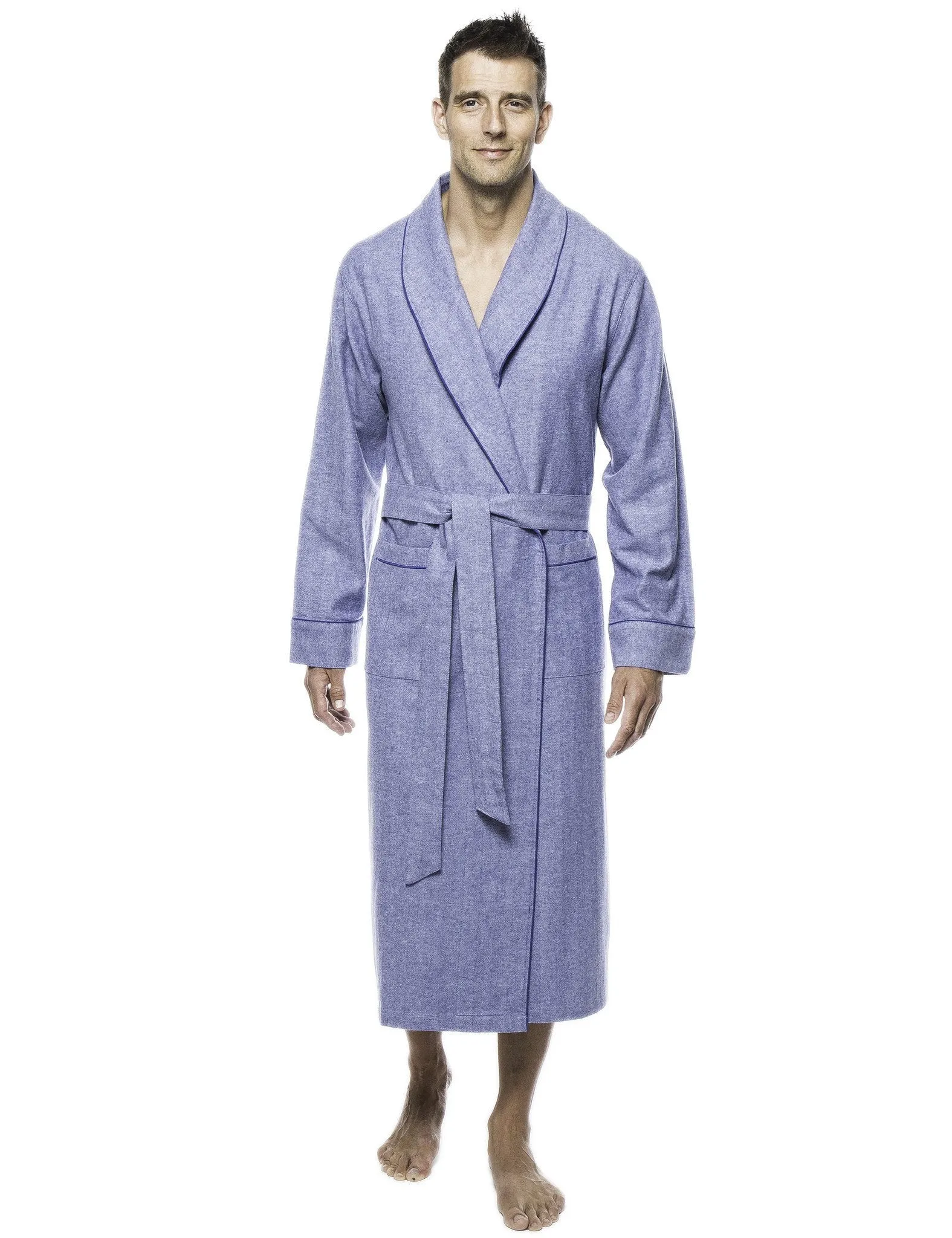 Mens Robe - Premium 100% Cotton Flannel Robe