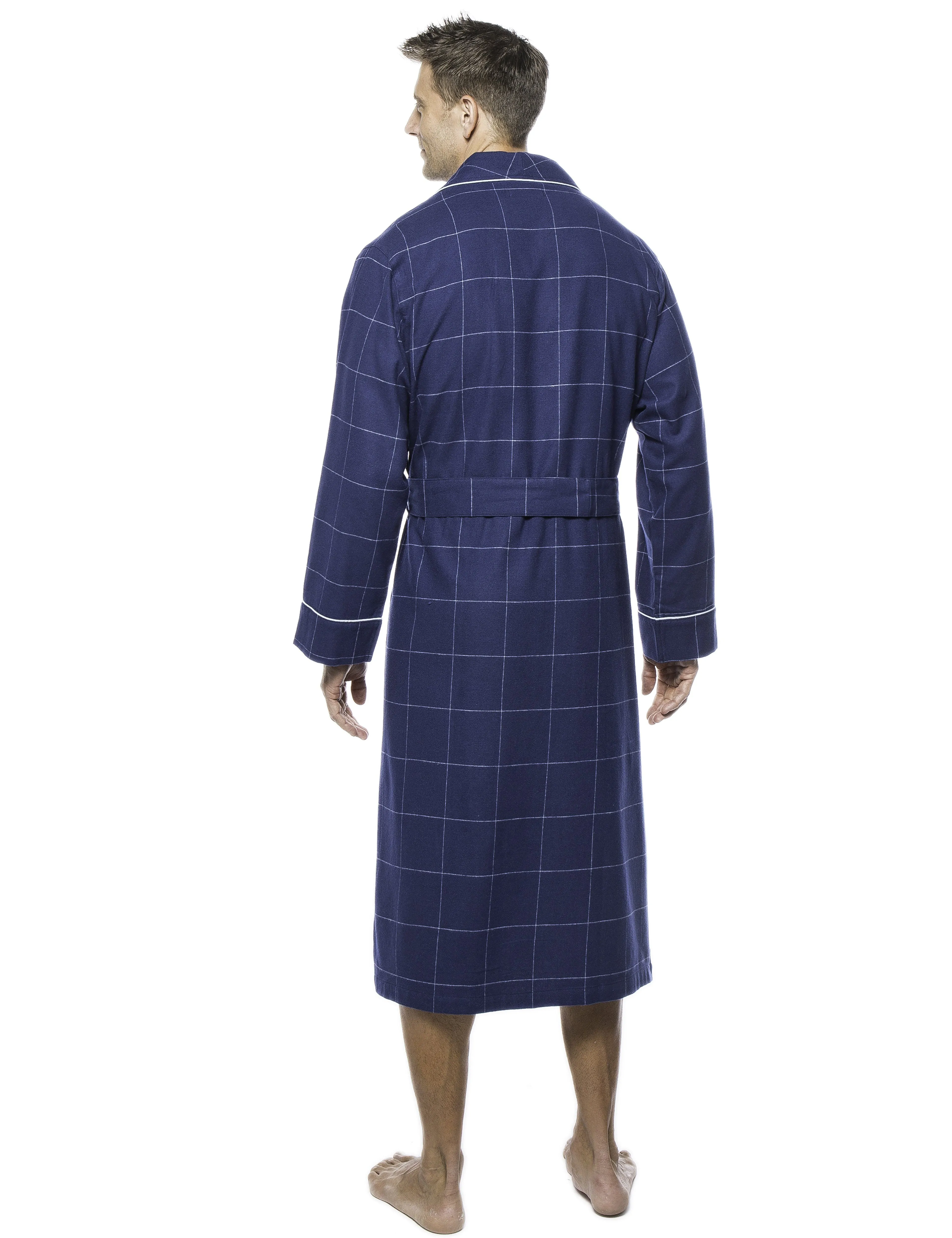 Mens Robe - Premium 100% Cotton Flannel Robe