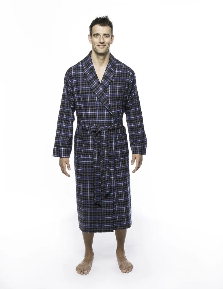 Mens Robe - Premium 100% Cotton Flannel Robe