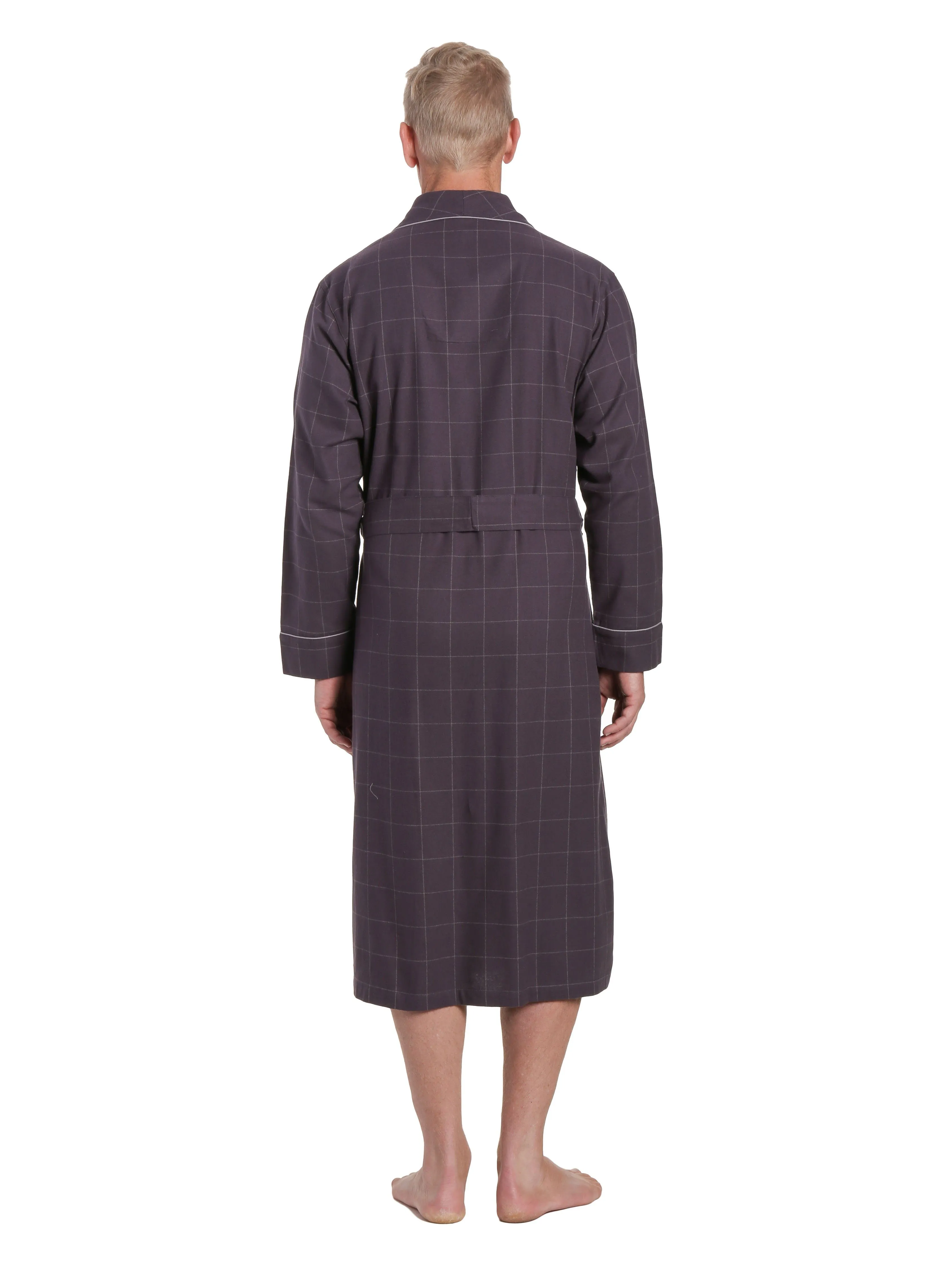 Mens Robe - Premium 100% Cotton Flannel Robe