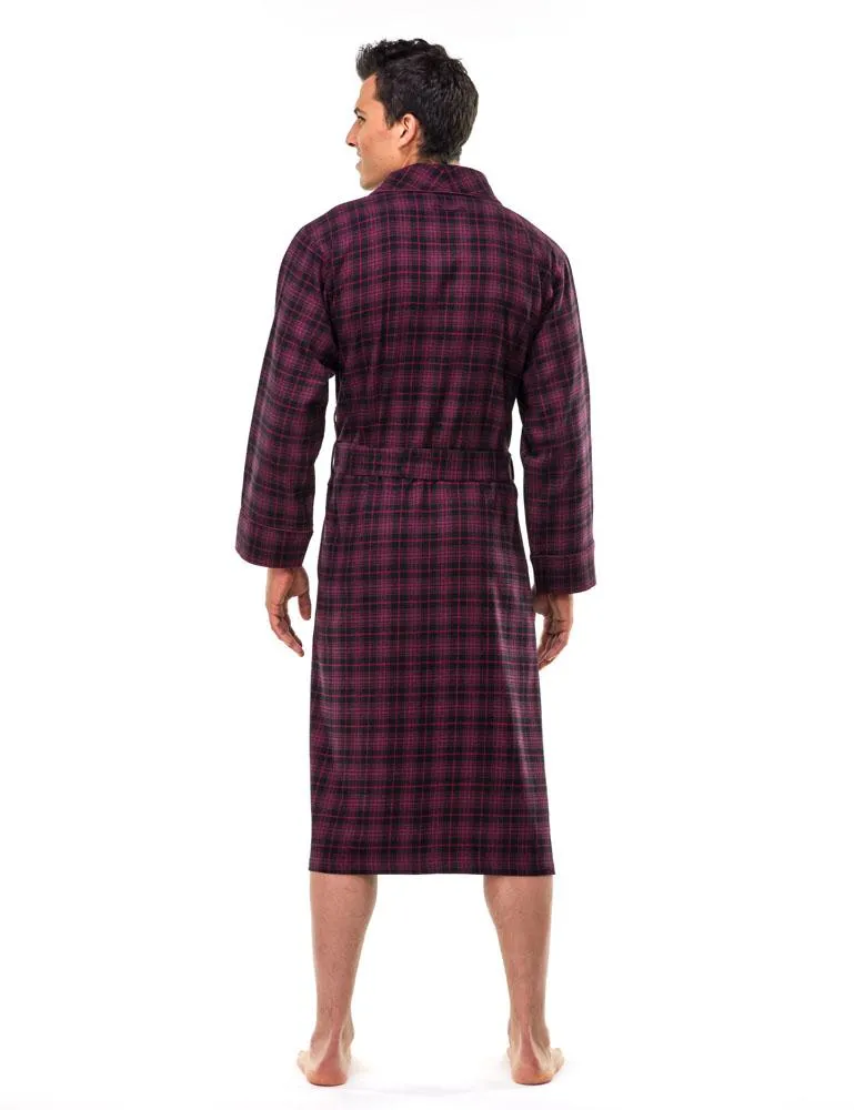 Mens Robe - Premium 100% Cotton Flannel Robe