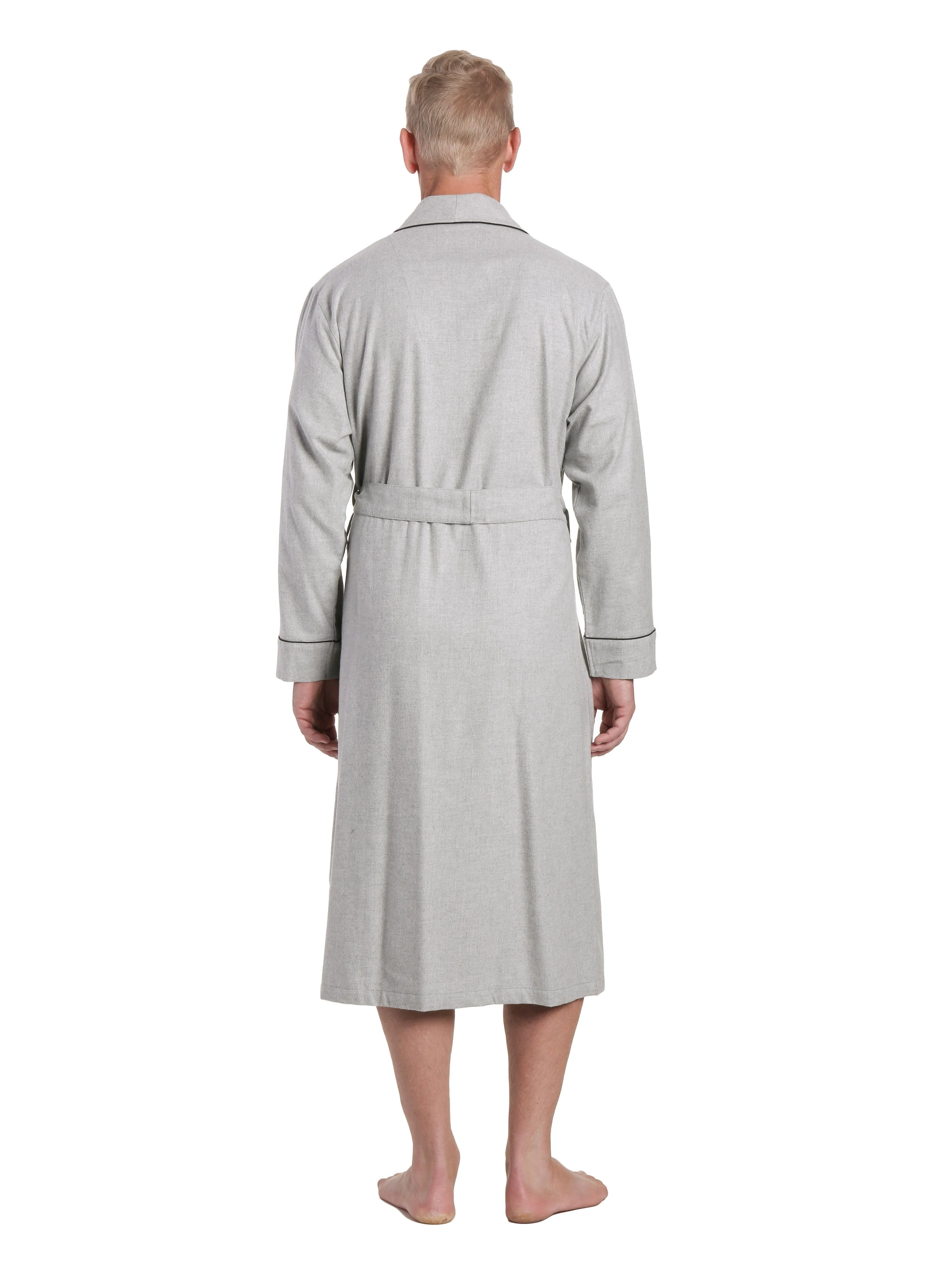 Mens Robe - Premium 100% Cotton Flannel Robe