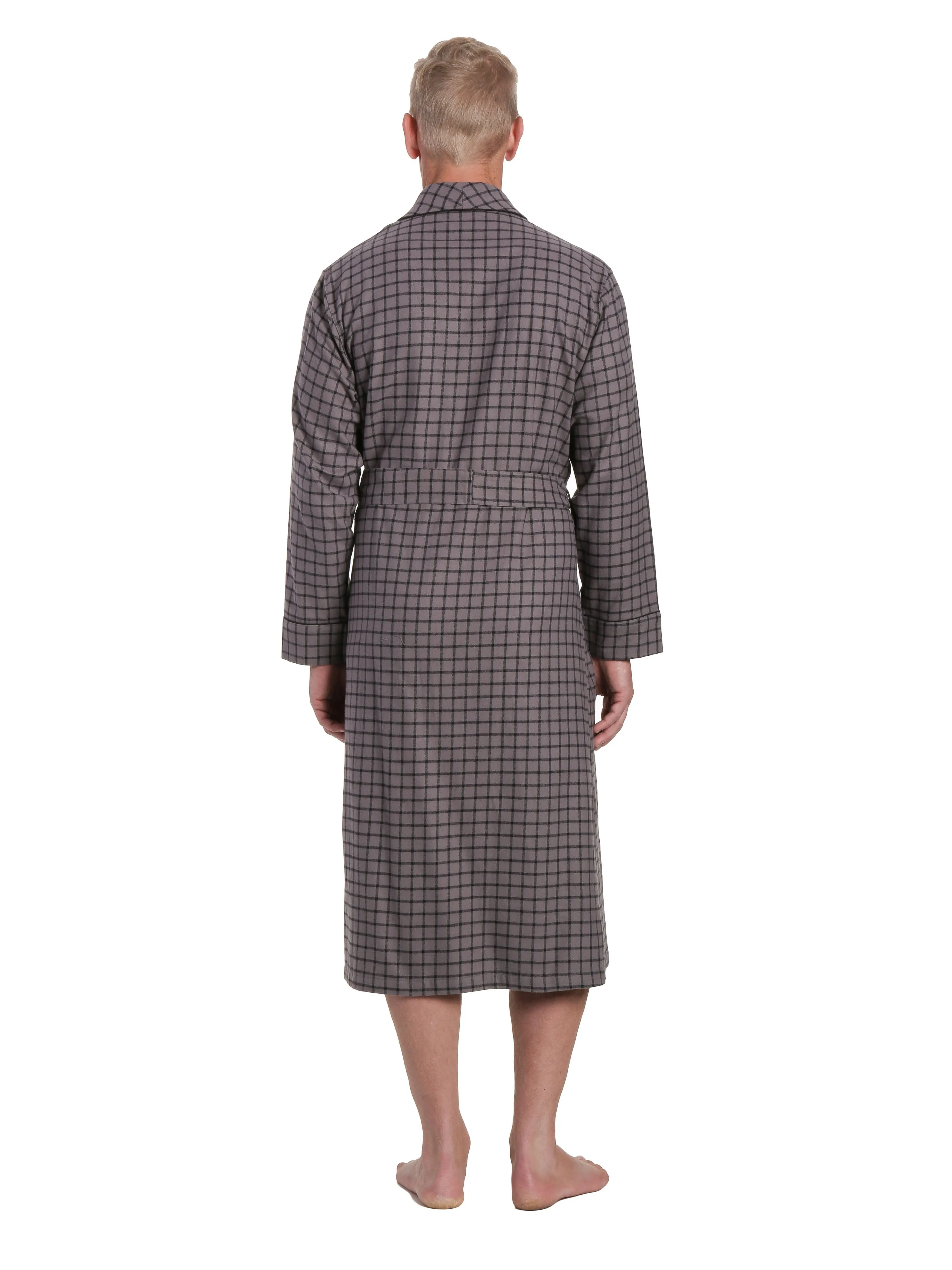 Mens Robe - Premium 100% Cotton Flannel Robe