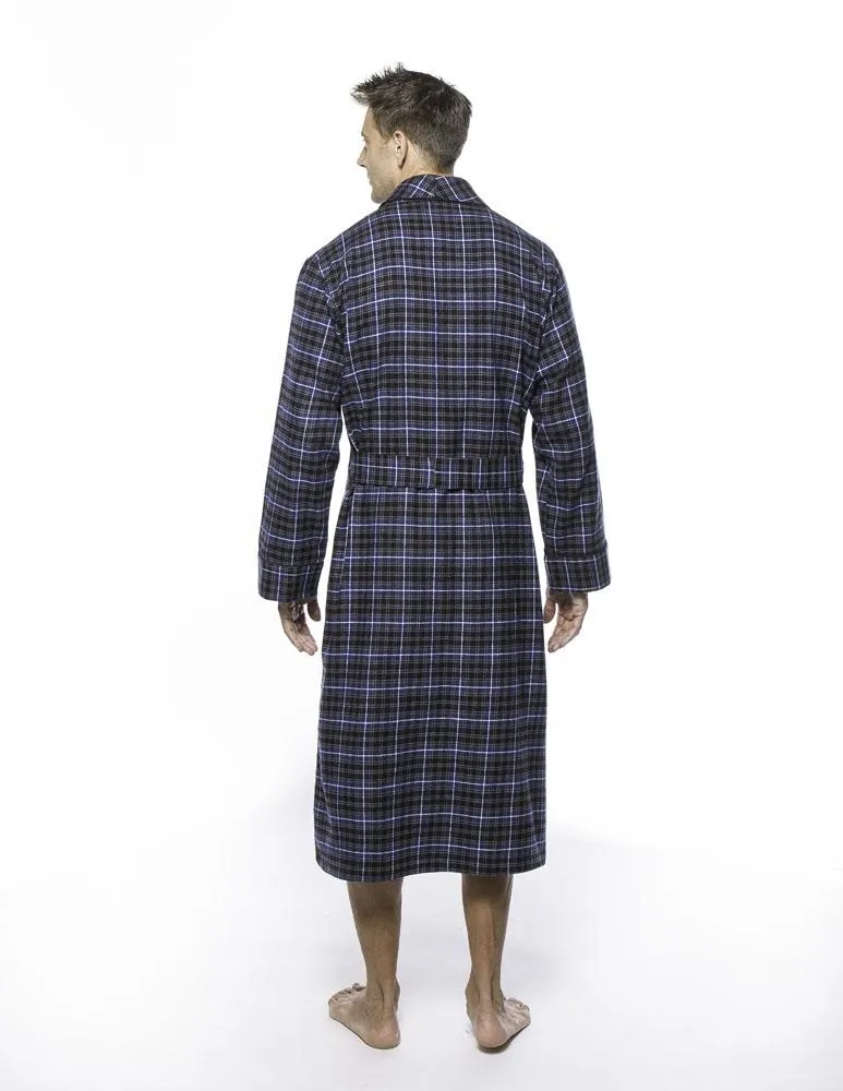 Mens Robe - Premium 100% Cotton Flannel Robe