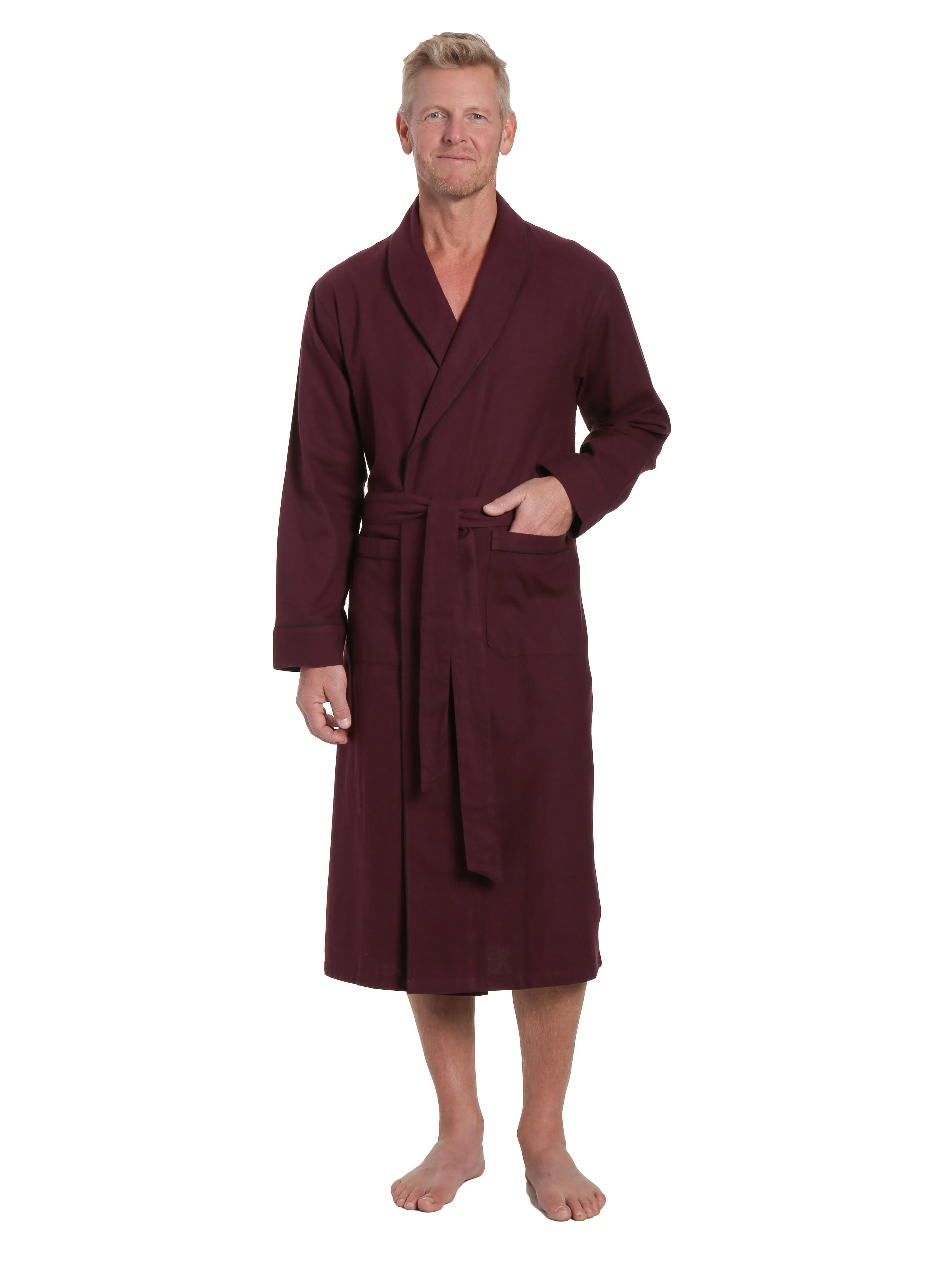 Mens Robe - Premium 100% Cotton Flannel Robe