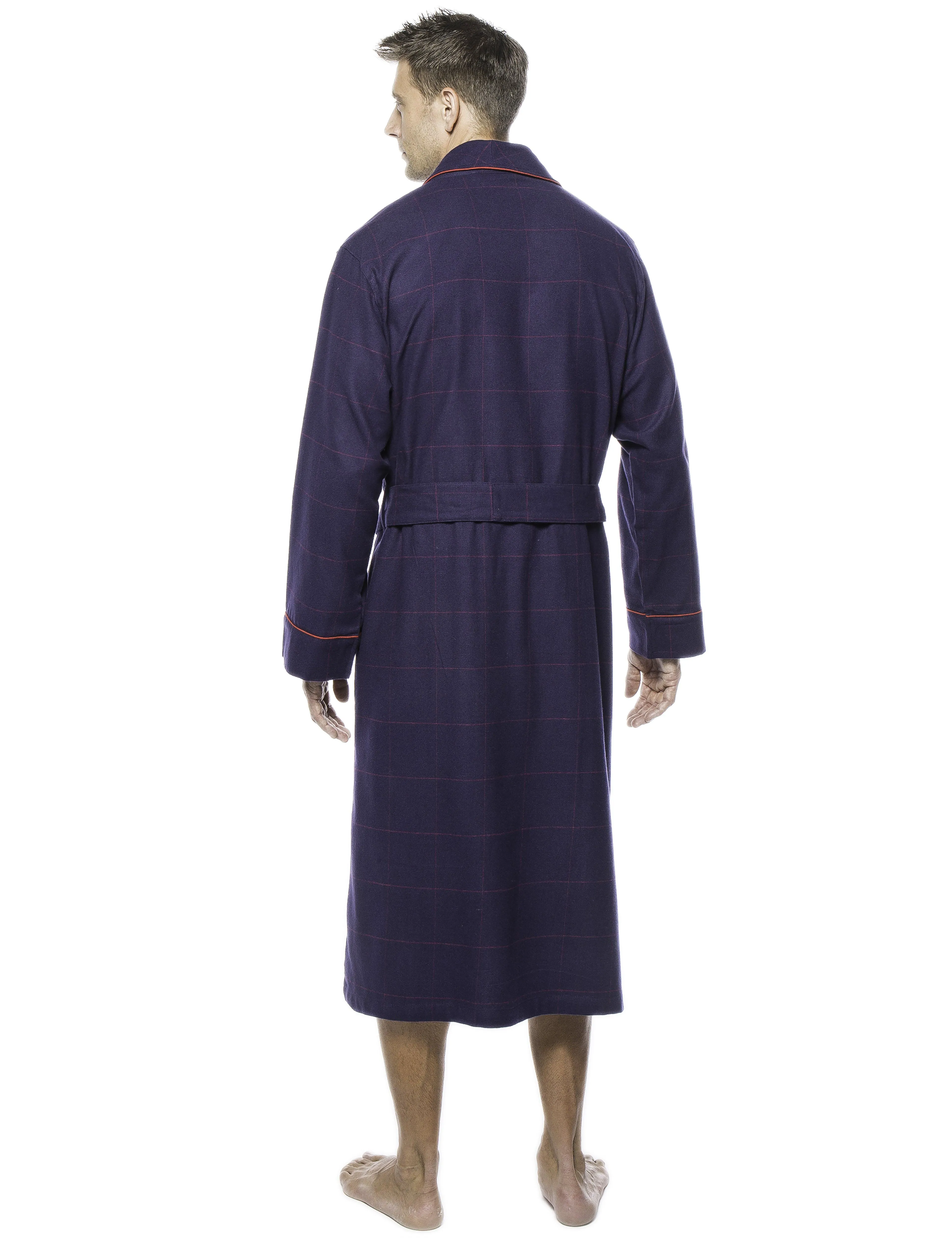 Mens Robe - Premium 100% Cotton Flannel Robe