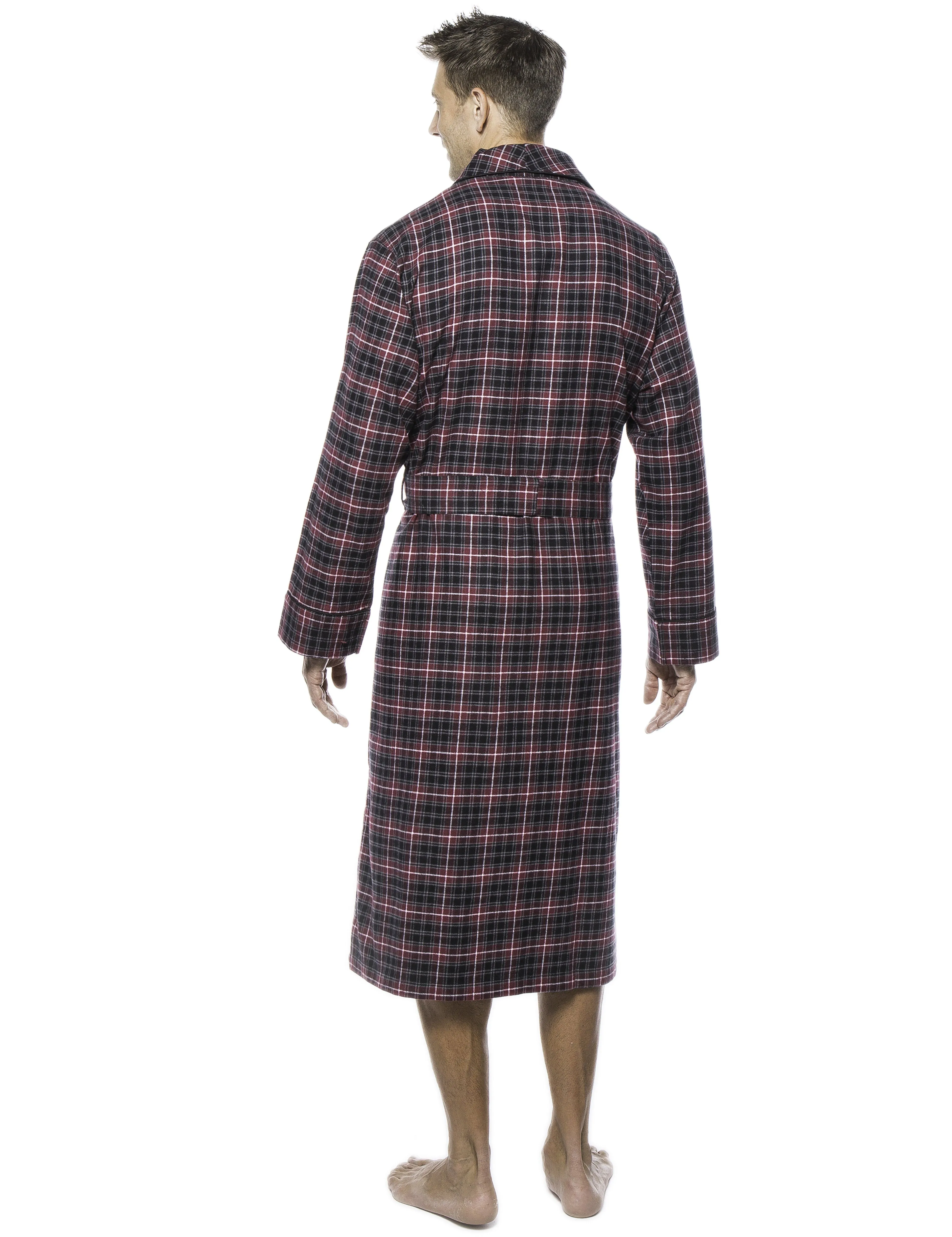 Mens Robe - Premium 100% Cotton Flannel Robe