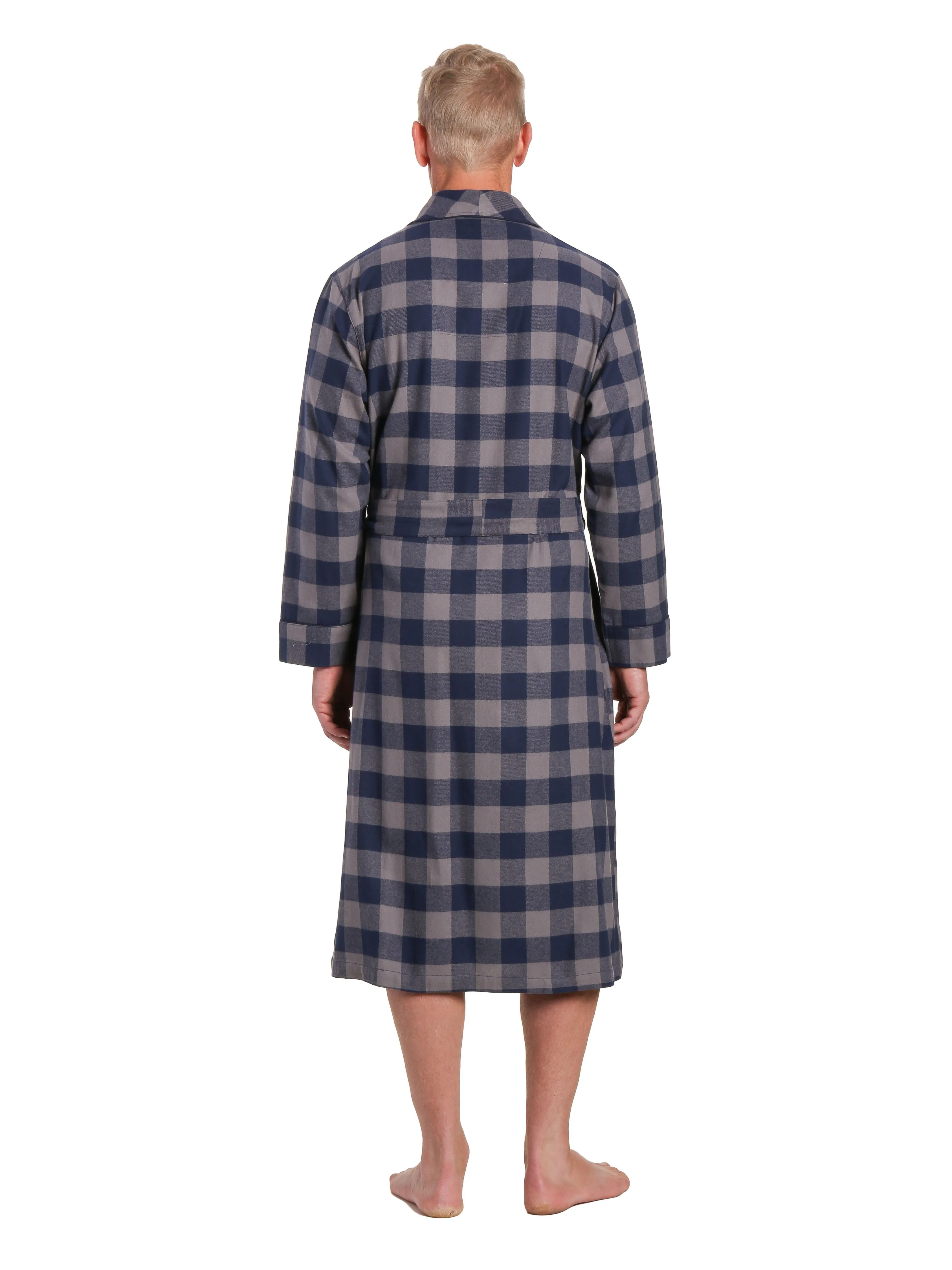 Mens Robe - Premium 100% Cotton Flannel Robe