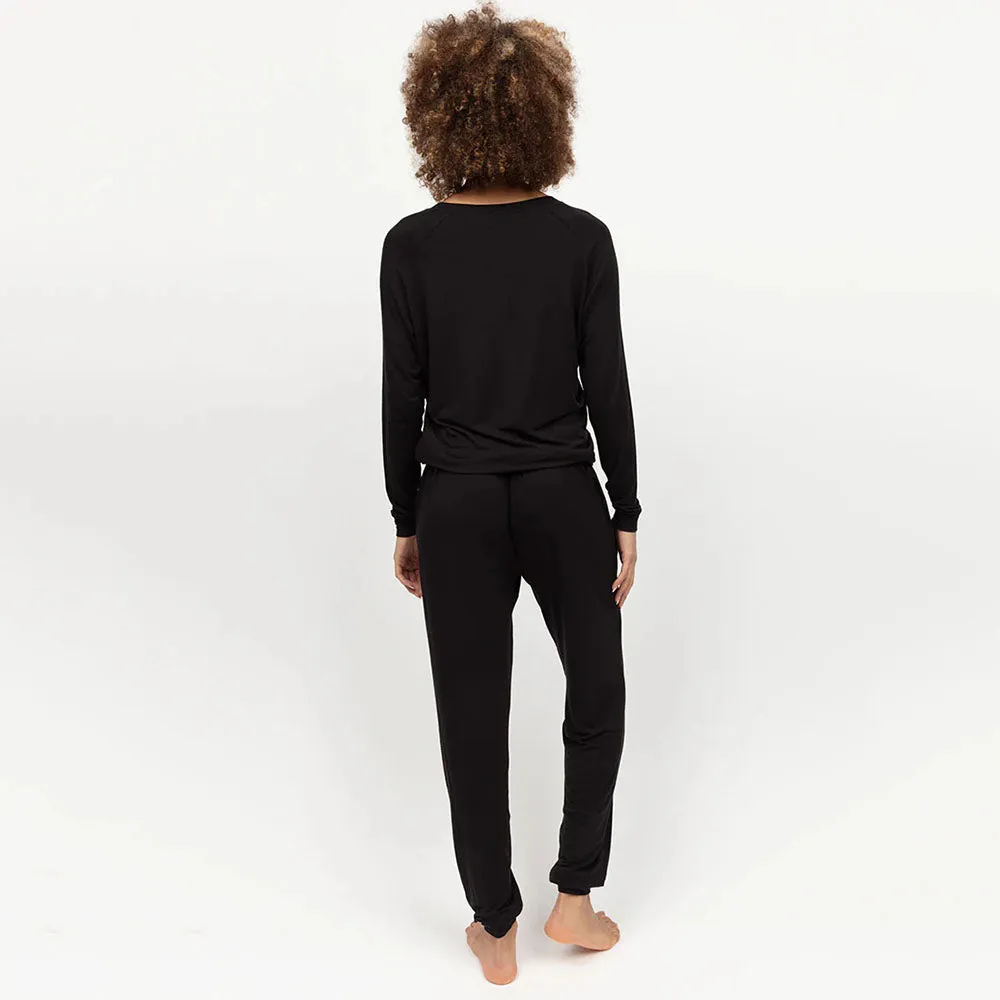 Parker Black Slouch Jersey Long Sleeve Pyjama Top