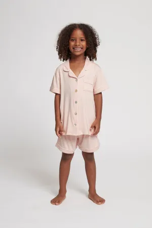 Petra Tencel™ Kids Pyjama Set - Blush with White Piping