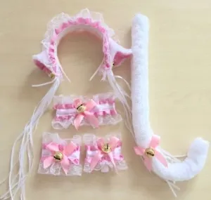 Pink White Kitten Play Set