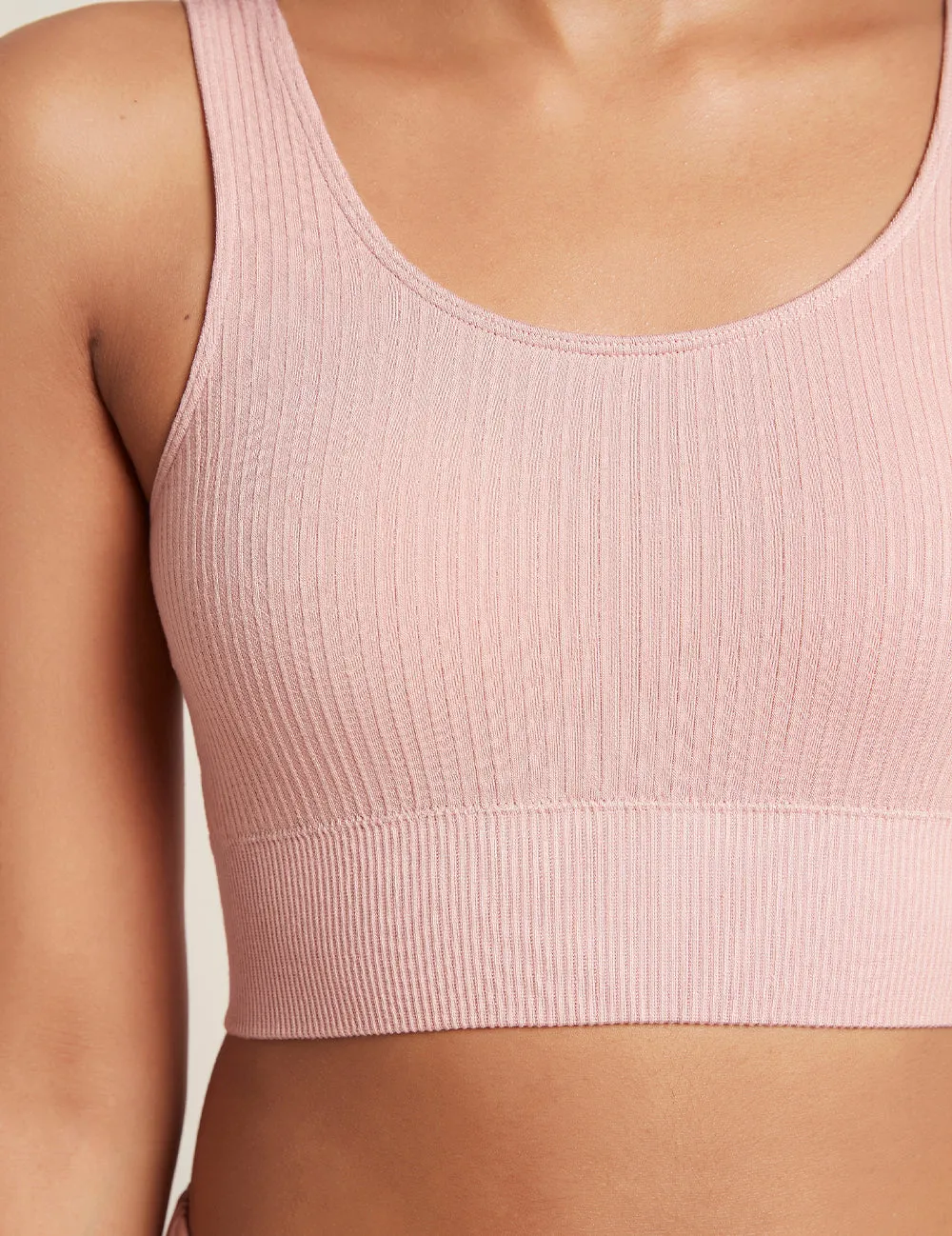 Ribbed Seamless Bra - Dusty Pink