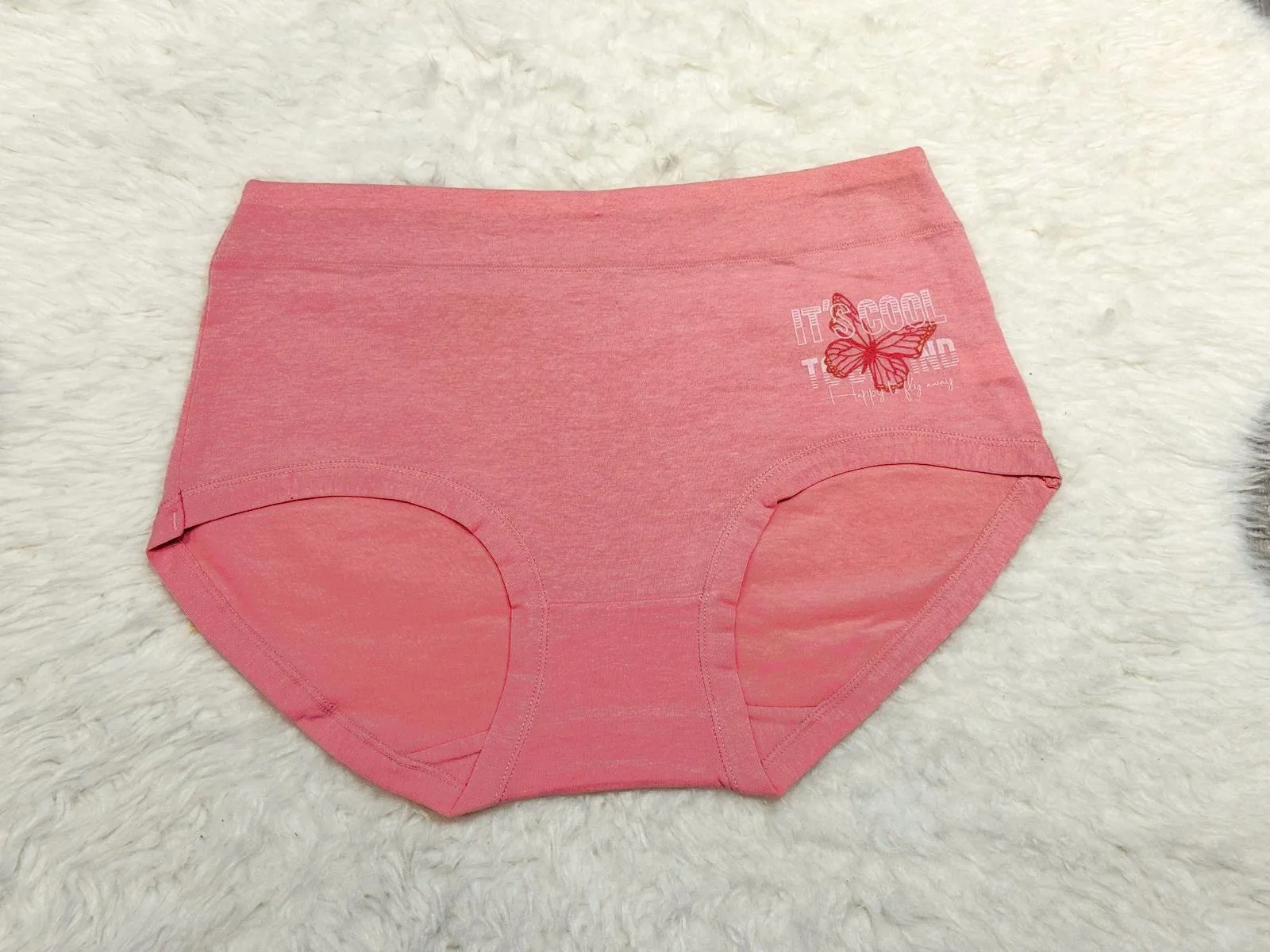 Sajiero Butterfly Print Brief Cotton Panty