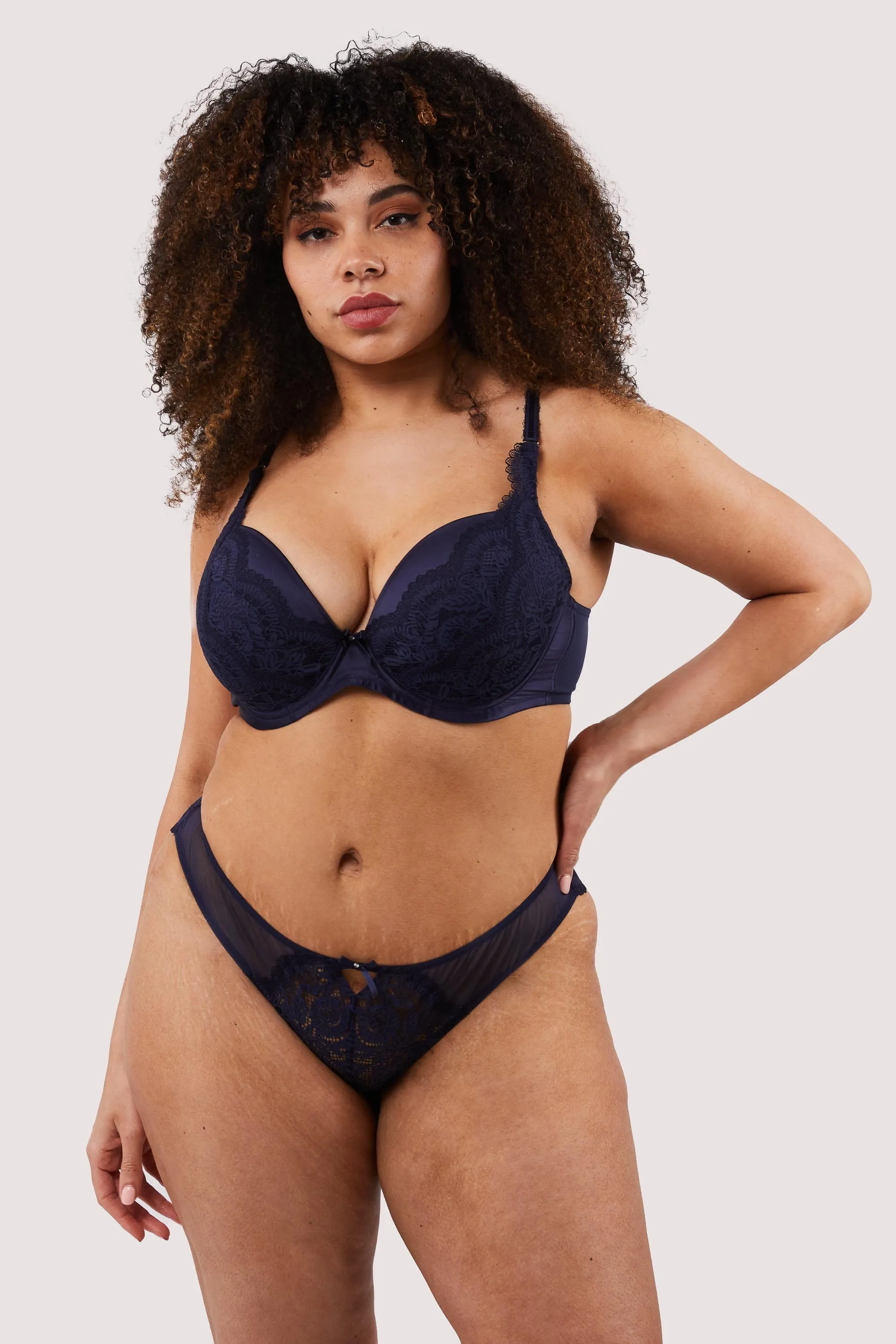 Sophia Navy Plunge & Push Up Bra