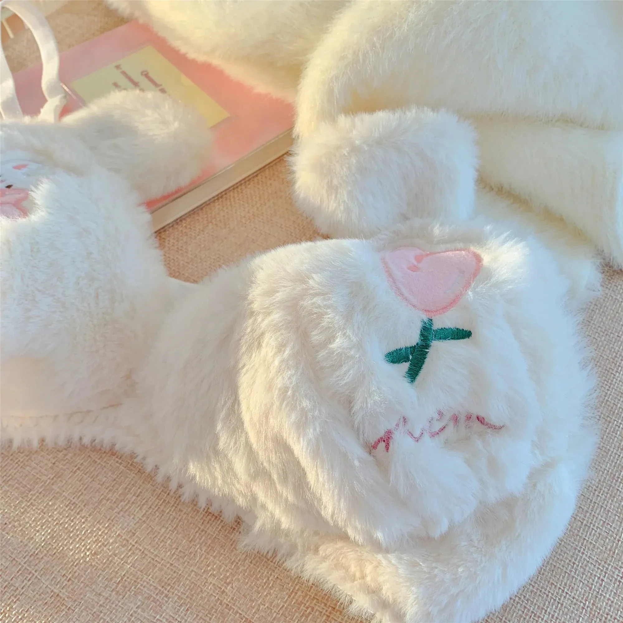 Spring Tulip Bunny Fuzzy Lingerie Set