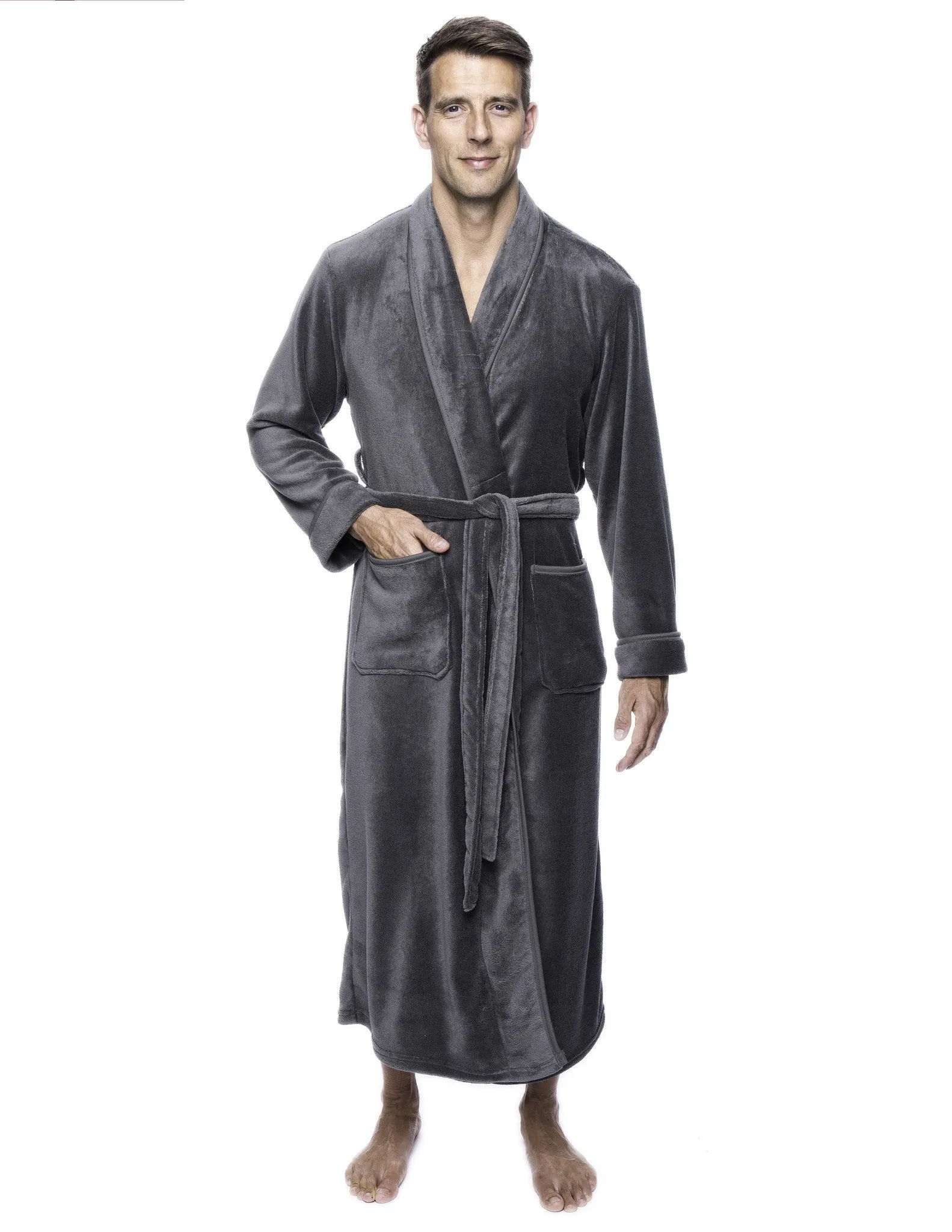 Twin Boat Men's Coral Fleece Plush Full Length Robe