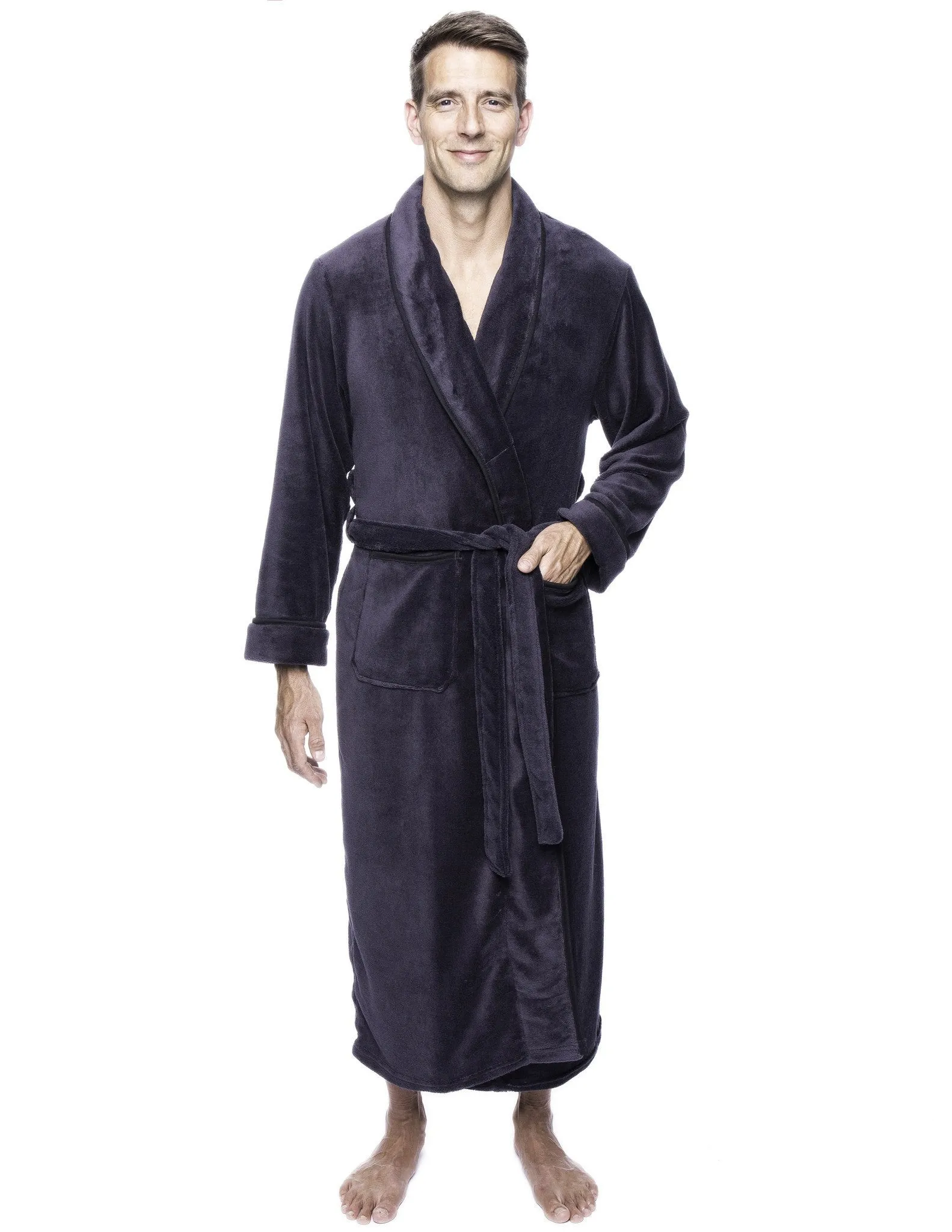 Twin Boat Men's Coral Fleece Plush Full Length Robe